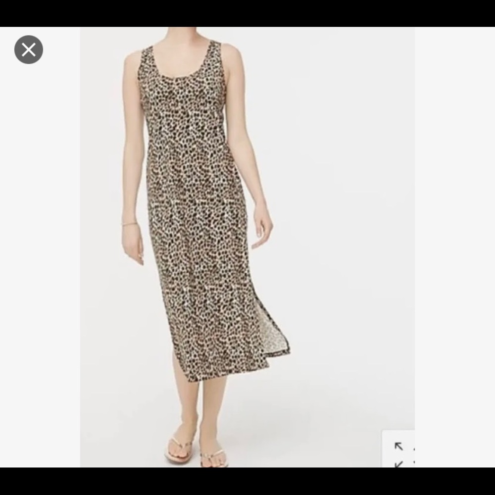 JCrew Leopard Print midi dress